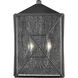 Caswell 2 Light 18 inch Powder Coated Black Outdoor Wall Sconce